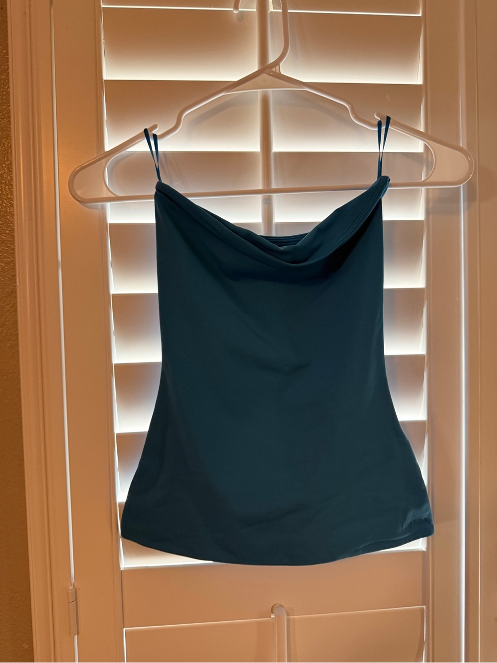 Aritzia Teal Cowl Neck Spaghetti Strap Camisole